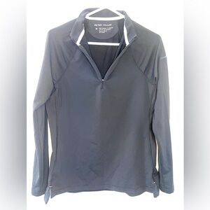 Peter Millar Perth Performance 1/4 Zip Men’s Medium Black UPF 50+ Crown Sport